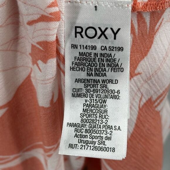 ROXY Women's Printed Be in Love Beach Cover-up Dress Peach Size Small NWT - Picture 12 of 14